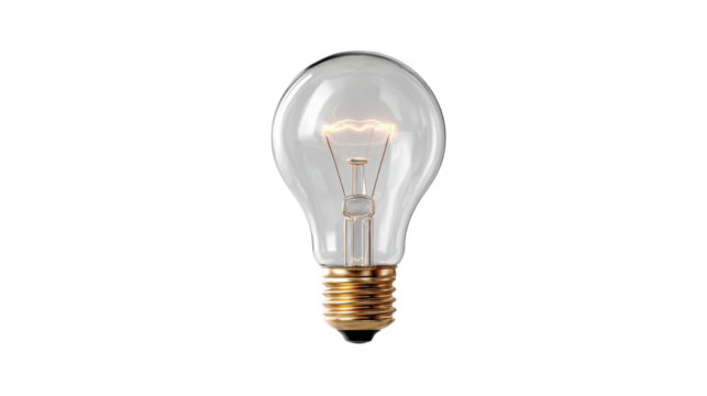 A single light bulb isolated on white background