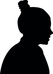 a girl head silhouette vector