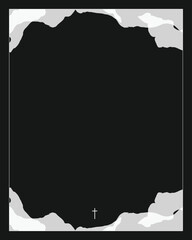 black and white frame for funeral card