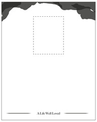 funeral card with white background and photo page