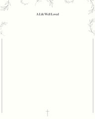 Minimalistic funeral card in pastel color. Invitation for funeral.