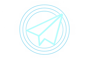 Paper airplane drawing representing signal sending, global chat, mail marketing, and social media communication