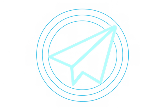 Paper airplane drawing representing signal sending, global chat, mail marketing, and social media communication