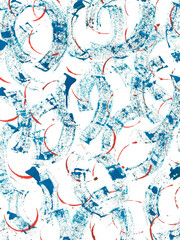 Hand-painted abstract watercolor texture in blue and red.