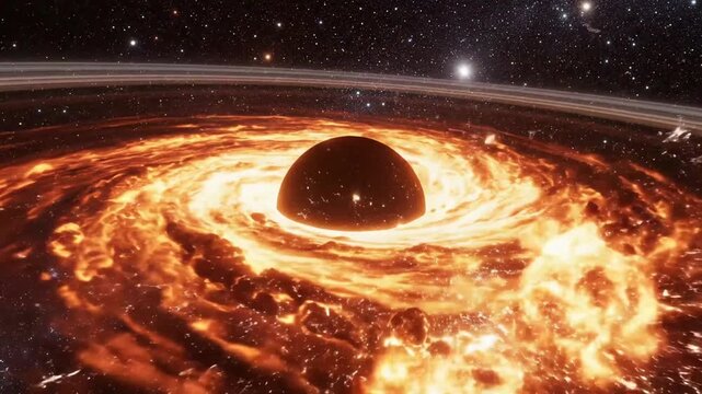 Cosmic vortex encircling a dark gravitational singularity