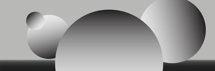 Abstract background with a gradient background, featuring smooth, circular shapes. Gray color, gray color, sleek texture background. Abstract geometric circle pattern background vector