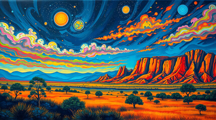 dot art illustration of a beautiful valley