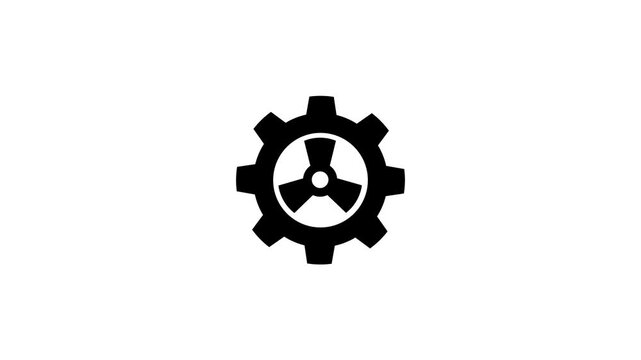 rotating gear animation shows a precise mechanical process, symbolizing workflow, technology, innovation, and smooth movement in an industrial or technical system.