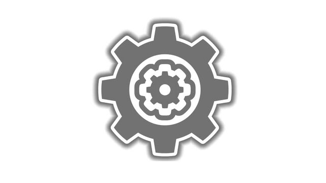 rotating gear animation shows a precise mechanical process, symbolizing workflow, technology, innovation, and smooth movement in an industrial or technical system.