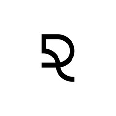 initial letter R monogram logo unique simple modern