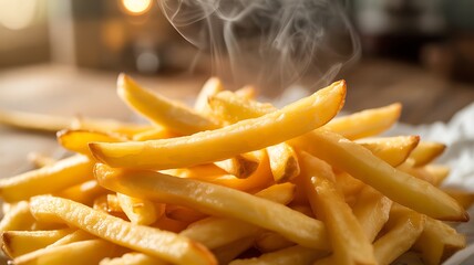 French fries with ketchup on a white plate