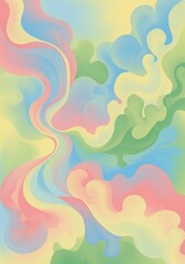 Abstract Fluid Gradient Waves in Pastel Colors for Backdrop Design