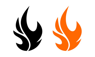 hot fire icon logo design