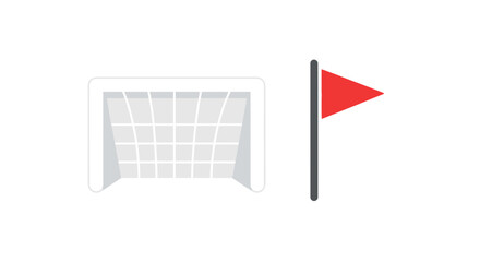 Soccer Goal and Corner Flag Icon Set. © Haroh