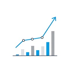 Business Growth Chart with Upward Trend and Bar Graph.