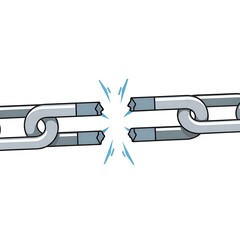 Broken Chain Link Symbolizing Freedom and Disconnection.
