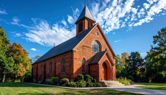 Brick Church Autumn Day.