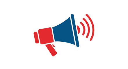 Vibrant megaphone with sound waves for communication and marketing design
