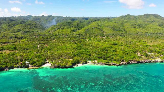 Beautiful beach and blue sea in Anda resort, Philippines. Holiday and vacation concept. Tropical beach.