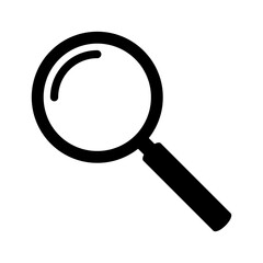 Search Icon Symbol – Classic Magnifying Glass and Magnifier Sign, Universal Search Tool Icon