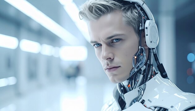 Cyborg in Subway Station.