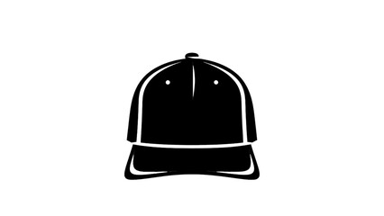 Fototapeta premium Vector illustration&nbsp;of black and white simple icon or silhouette of a baseball cap isolated on transparent background 
