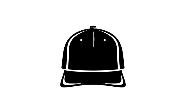 Vector illustration&nbsp;of black and white simple icon or silhouette of a baseball cap isolated on transparent background 