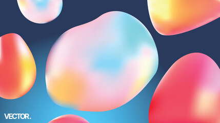 Abstract Colorful Gradient Blobs - Vibrant Organic Shapes Background for Modern Design