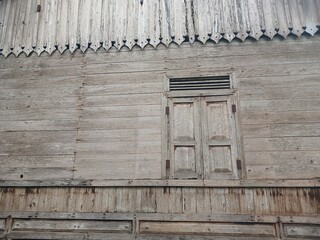 Old wooden window and Old Wall