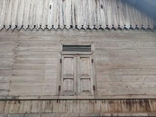 Old wooden window and Old Wall