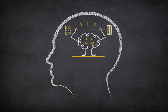 Brain exercise. Brain Training Strengthening Your Mind. Cognitive development concept