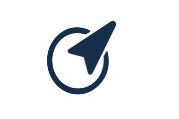 Navigator cursor icon indicating location or direction on a map, tracking movement for travel and journey concept