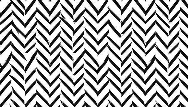 Black and white brushstroke chevron pattern repeats in a seamless design.