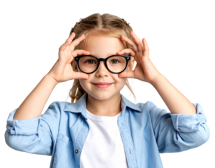 Girl Holding Glasses with Two Hands