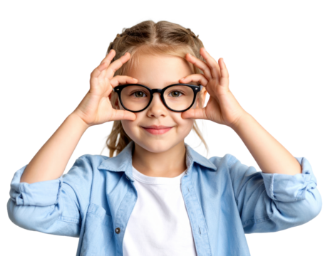 Girl Holding Glasses with Two Hands