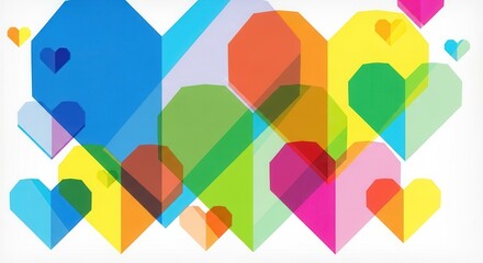 Colorful hearts abstract background for Valentine's Day designs and vibrant celebrations, perfect for conveying love, joy, and modern artistic expressions