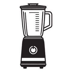 silhouette icons of various kitchen blenders, including personal and countertop models with jars and controls, representing concepts of food preparation, healthy eating, kitchen appliances, and home c