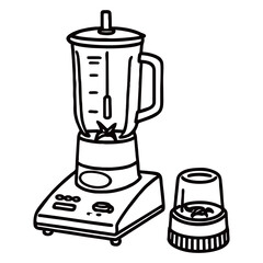 silhouette icons of various kitchen blenders, including personal and countertop models with jars and controls, representing concepts of food preparation, healthy eating, kitchen appliances, and home c
