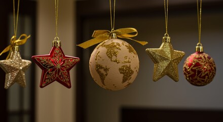 Festive christmas ornaments indoor decoration photo holiday spirit close-up
