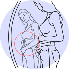 Woman Seeing Her Body Transformation in the Mirror After Dieting