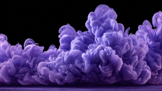 Vibrant purple liquid dispersion expands dramatically against a dark background
