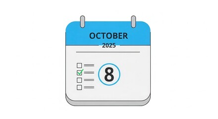 Simple October 2025 calendar page illustration.