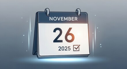 Calendar showing November 26, 2025, with a checkmark.