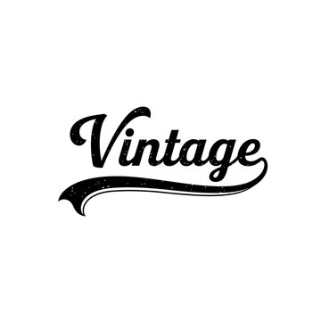 Vintage script typography logo design