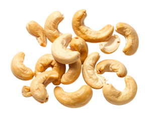 A pile of roasted, unsalted cashew nuts