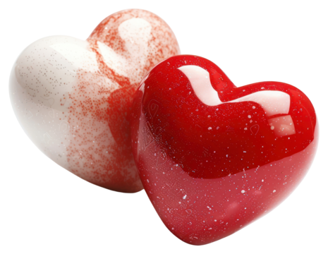 Glossy red white hearts - Powered by Adobe
