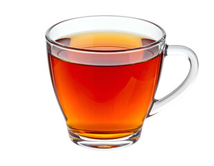 Clear glass mug filled with amber liquid