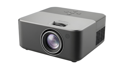 Dark Gray Digital Video Projector Product Shot isolated on white background