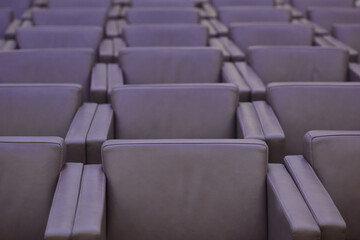 Empty Conference Hall With Modern Leather Seats