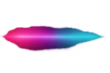 Abstract neon gradient light wave with glowing bokeh creating energy trail on transparent background